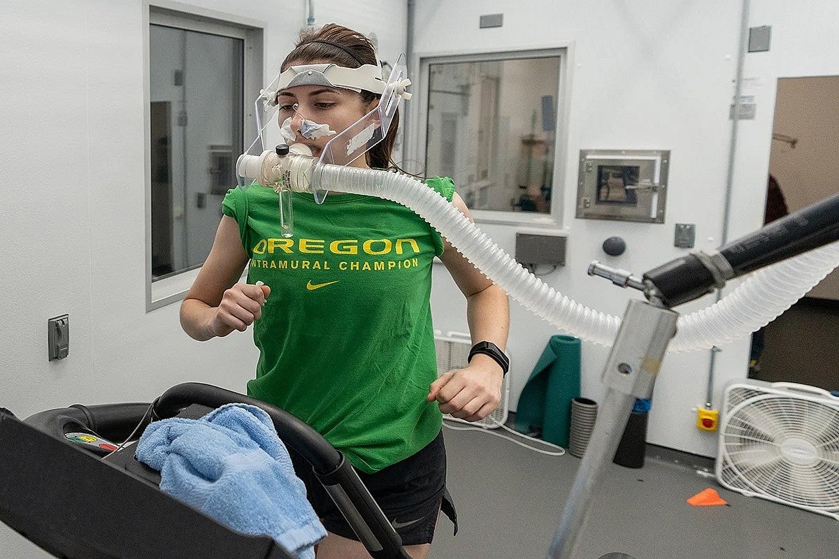 person running on a treadmill