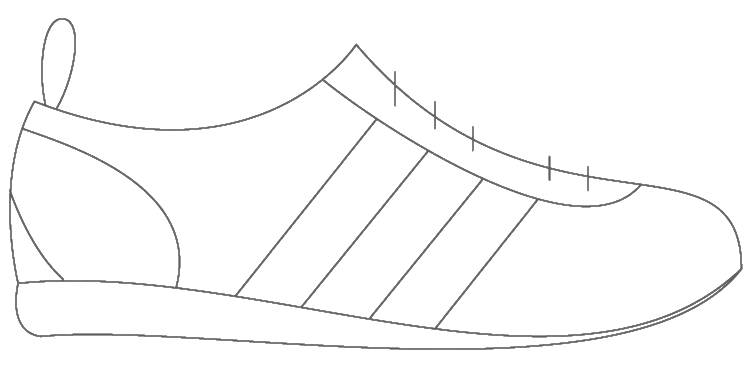 line art representing a running shoe