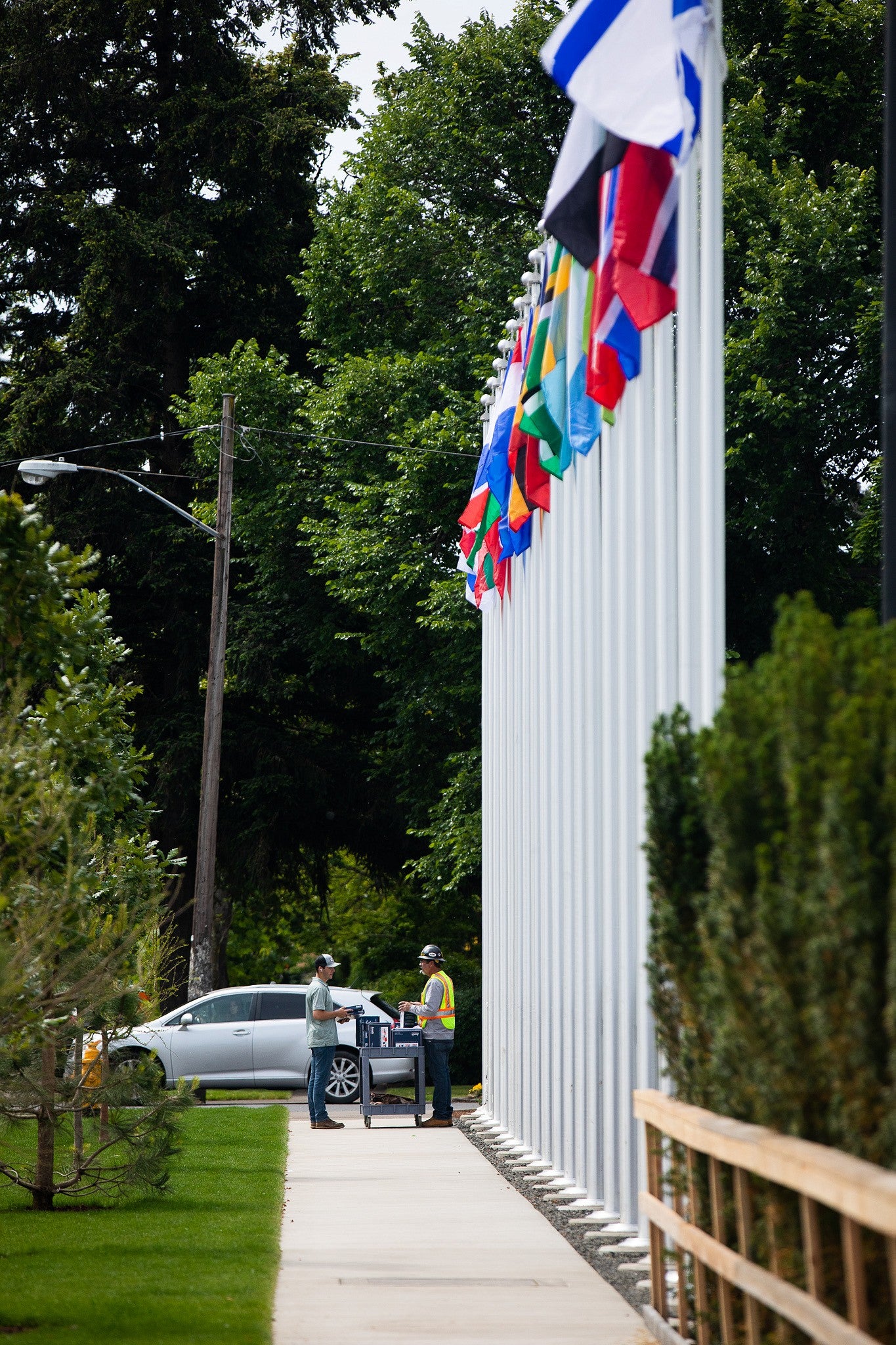 Hayward Field flags