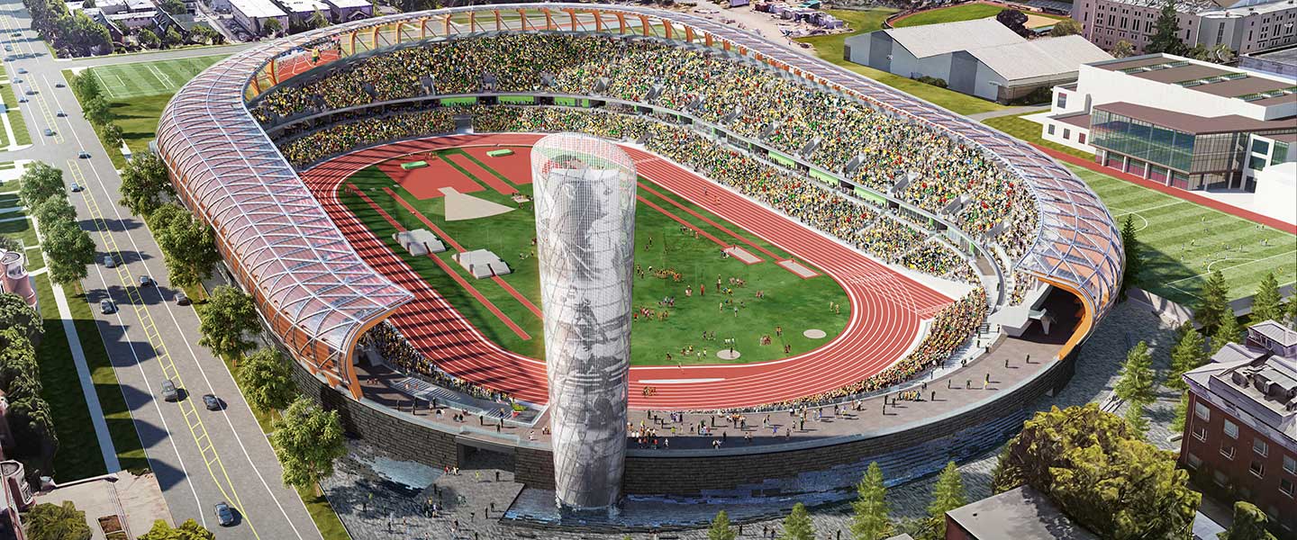Rending of new Hayward Field design Rending of new Hayward Field design