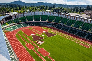 Hayward Field striping Hayward Field striping
