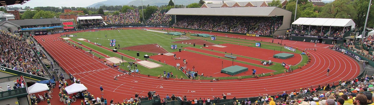 Panorama of Hayward Field during the 2016 US Olympic Trials