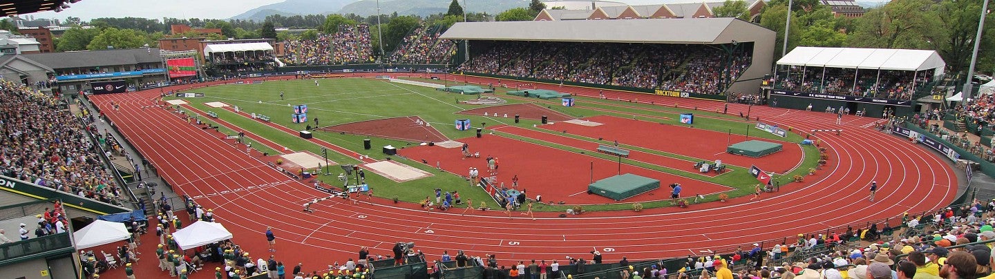 Panorama of Hayward Field during the 2016 US Olympic Trials