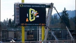 New scoreboard at Hayward Field