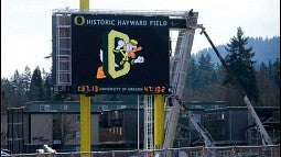 New scoreboard at Hayward Field New scoreboard at Hayward Field